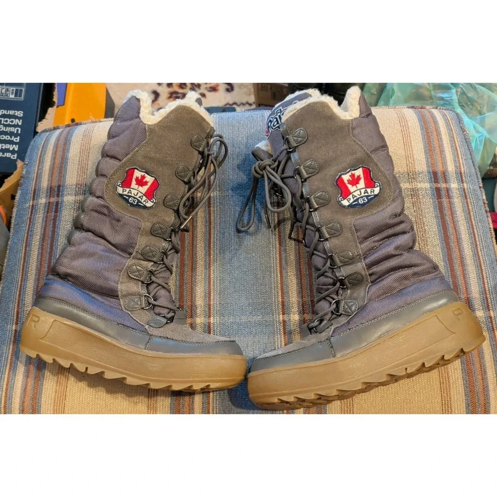 Pajar GREENLAND Tall Insulated Waterproof Boot Womens US 8-8.5 Gray Winter Boots